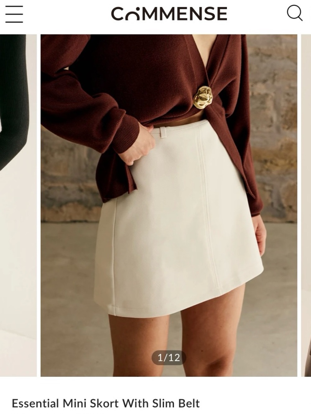 Commense essential mini skort with belt -s